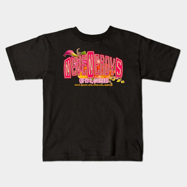 Nevenerdys Gifts & Antiques Kids T-Shirt by Nuttshaw Studios